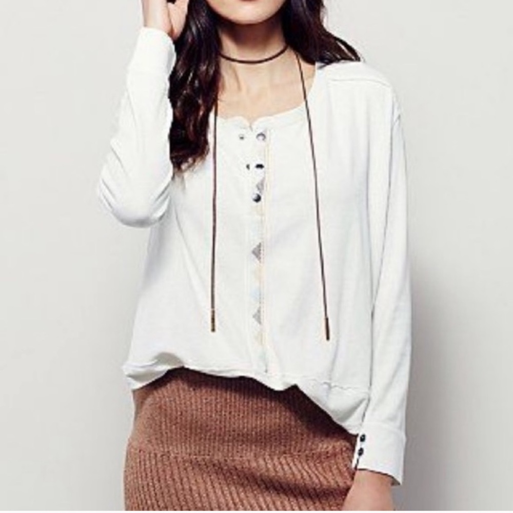 Free people we the free ivory Evan Henley tee